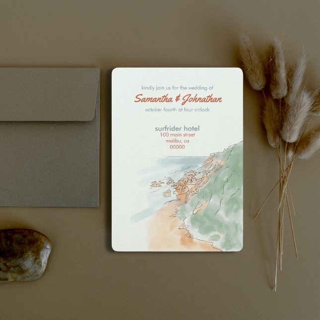 Invitación Malibu, boda de California (Subido por el creador)