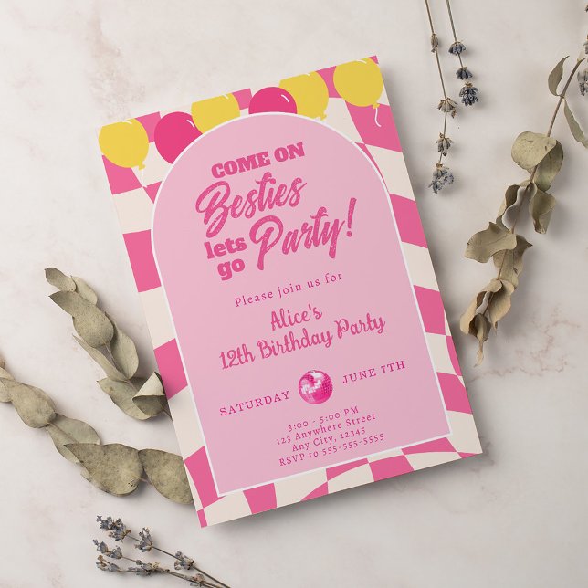 Invitación Malibu Doll Besties Beach Cumpleaños Rosa (Subido por el creador)