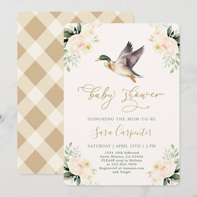 Invitación Mallard Duck Baby Shower (Anverso / Reverso)