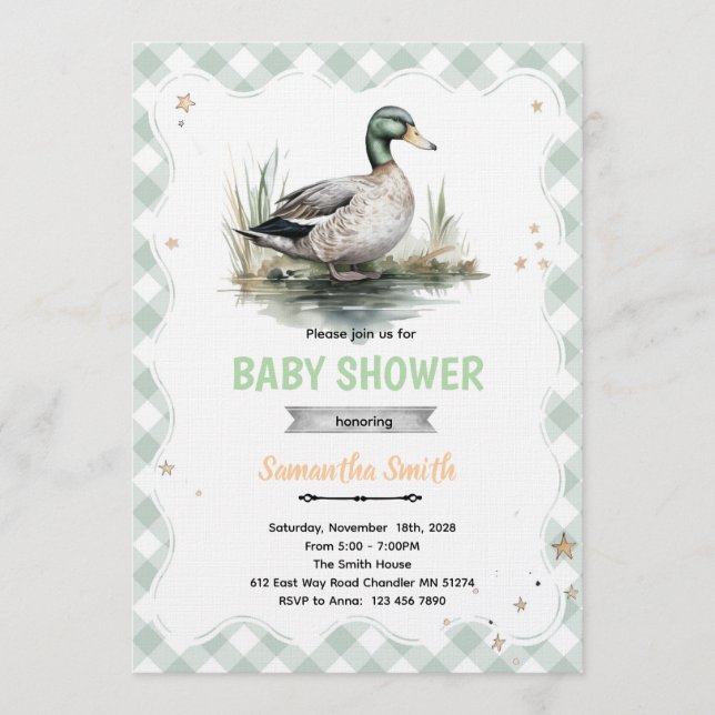 Invitación Mallard Duck Baby Shower Invitation (Anverso)