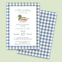 Mallard Duck Blue Plaid Hunting Baby Shower
