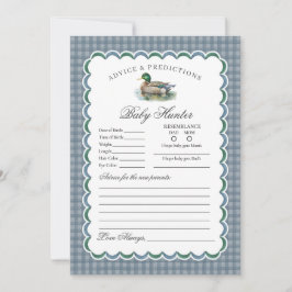 Invitación Mallard Duck Hunting Gingham Advice for Baby Card