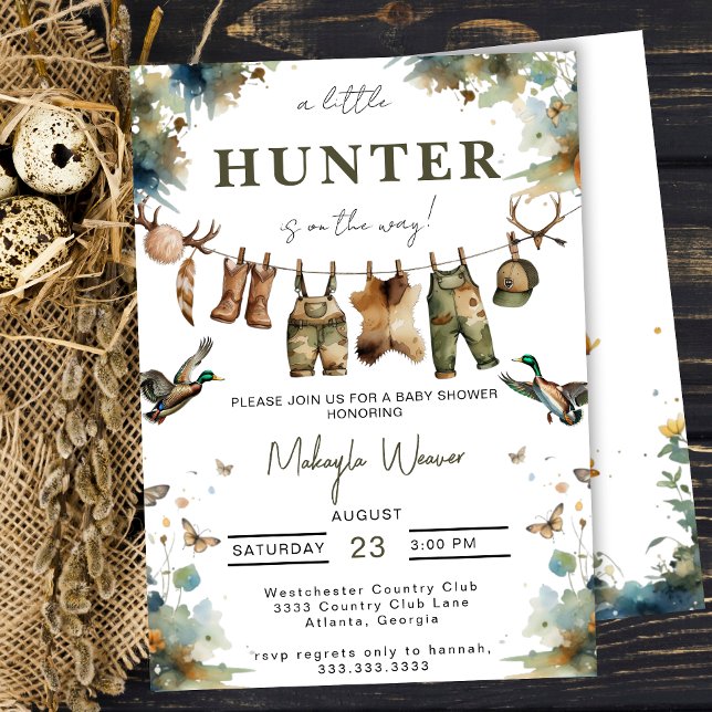 Invitación Mallard Duck Hunting Hunter Clothes Baby Shower (Subido por el creador)