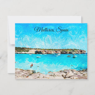 Invitación Mallorca España Isla Balear Acuarela