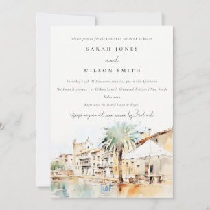 Invitación Mallorca España Paisaje Acuarela Regalo de Boda