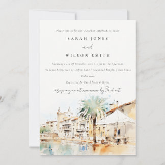 Invitación Mallorca España Paisaje Acuarela Regalo de Boda