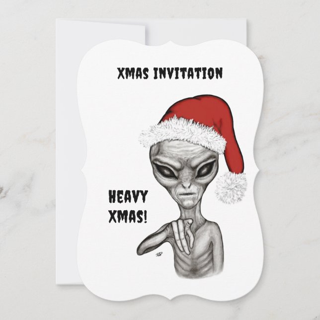 Invitación Malo Alien , Pesada Navidad ! (Anverso)