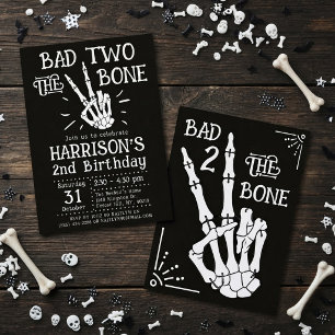Invitación ¡Malo hasta el hueso! Cumpleaños de Halloween núme