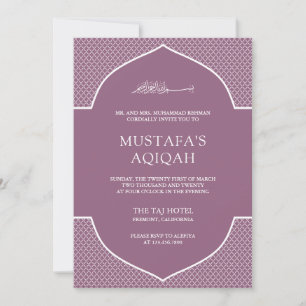 Invitación Malva Marroquí Islámico Musulmán Aqiqah