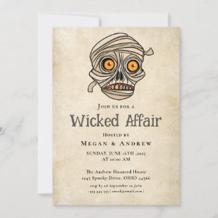 Invitación Malvado asunto Halloween Vintage Cráneo Gótico
