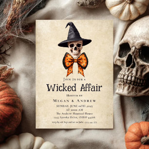 Invitación Malvado asunto Halloween Vintage Cráneo Gótico