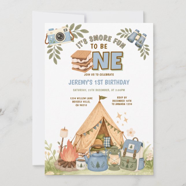 Invitación Malvavisco de cumpleaños azul es más divertido ser (Anverso)