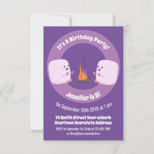 Invitación Malvaviscos rosados por personalizado de bomberos