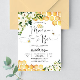 Invitación Mama a Abeja Baby Shower de Género Neutral