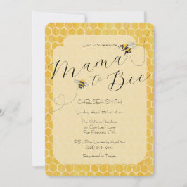 Invitación Mama a Bee Fiesta de Bebé de Abeja de Miel