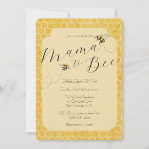 Invitación Mama a Bee Fiesta de Bebé de Abeja de Miel