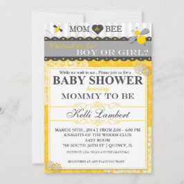 Invitación Mamá a Bee Whimsical Bee Baby Shower