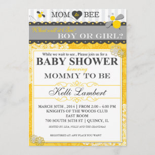 Invitación Mamá a Bee Whimsical Bee Baby Shower