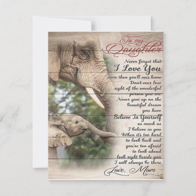 Invitación Mamá A Mi Hija, Regalo De Cumpleaños Chica (Anverso)