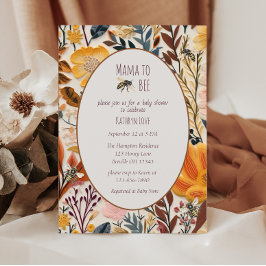 Invitación Mamá a ser una ducha de bebé de flores silvestres 
