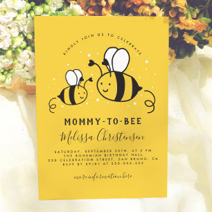Invitación Mamá Abeja Amarilla Baby Shower Neutral en cuanto 