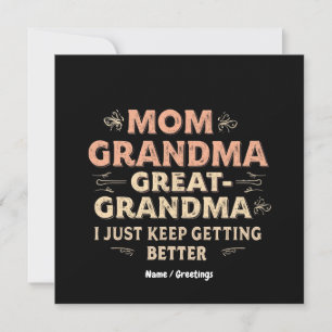Invitación Mamá, Abuela, Gran Abuela, Sigo Mejorando