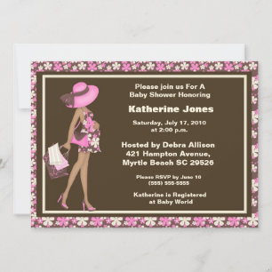 Invitación Mamá afroamericana será invitada a Baby Shower