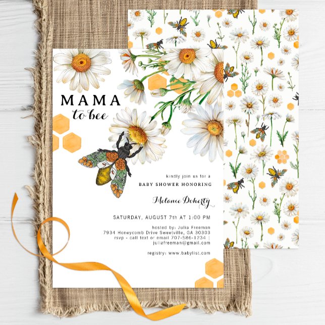 Invitación Mamá ama de miel invitará a Baby Shower | Wil (Bee Baby Shower Invite)