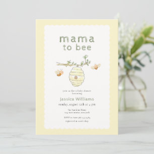Invitación Mamá Amarilla Linda Para Abeja Fiesta de Bebé Abej