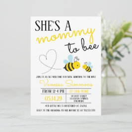 Invitación Mamá amarilla linda para ser Baby Shower