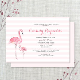 Invitación Mamá + Baby Flamingo Baby Shower
