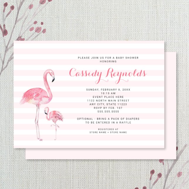 Invitación Mamá + Baby Flamingo Baby Shower (Subido por el creador)