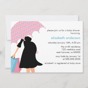 Invitación Mamá bajo el paraguas Baby Shower