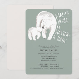 Invitación Mama Bear Green Neutral Baby Shower