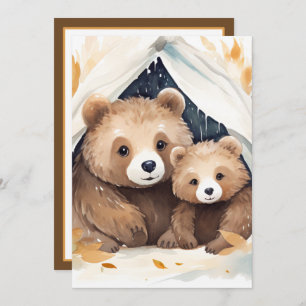 Invitación Mama Bear y Cub Baby Shower