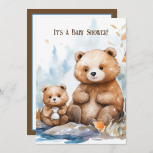 Invitación Mama Bear y Cub Baby Shower
