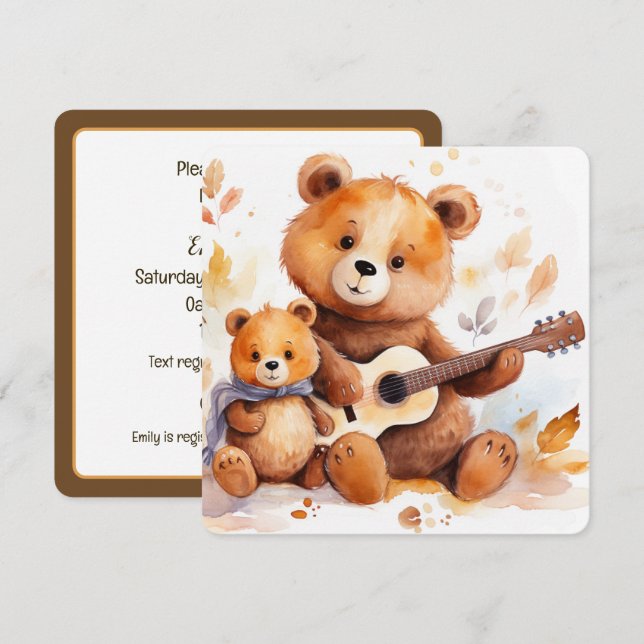 Invitación Mama Bear y Cub Baby Shower (Anverso / Reverso)