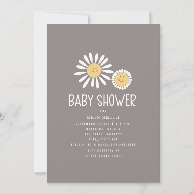 Invitación Mamá bebé sonriendo dias contra Baby Shower (Anverso)