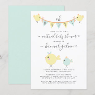 Invitación Mama Bird Little Chick Virtual Baby Shower
