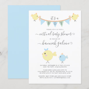 Invitación Mama Bird Little Chick Virtual Baby Shower