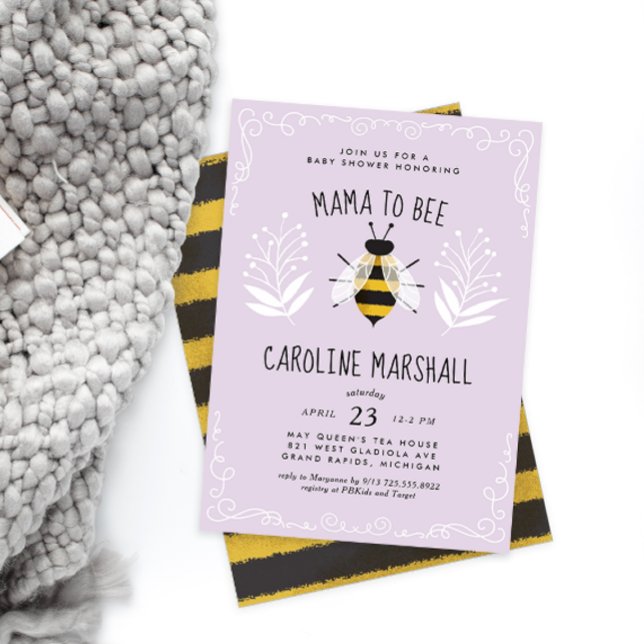 Invitación Mamá blanda y rústica de la Lilac se va a Baby Sho (Subido por el creador)