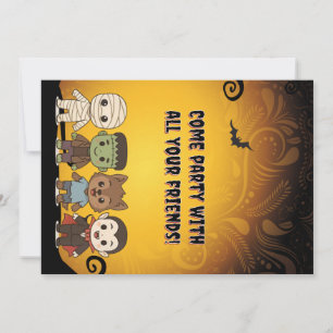 Invitación Mamá bonita, Frankenstein, Drácula, hombre lobo   