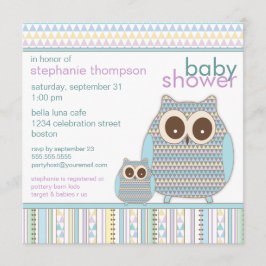 Invitación Mamá búho y niño búho Baby Shower