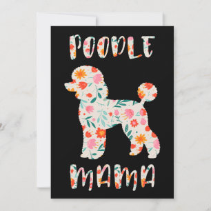 Invitación Mamá Caniche Floral Amante de Perros