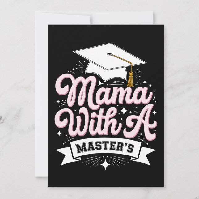 Invitación Mamá con graduación de madre con maestría (Anverso)