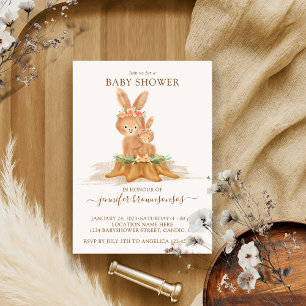 Invitación Mamá conejo bebé conejito