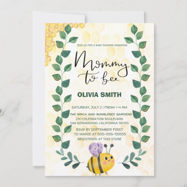 Invitación Mamá Corta Para Ser Baby Shower (Anverso)