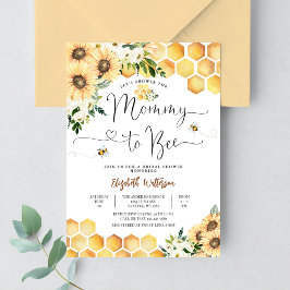 Invitación Mamá de abeja girasol se va a Baby Shower