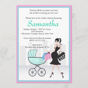 Invitación Mamá de Baby Shower estará con Carrie