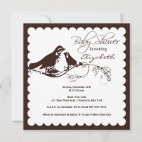 Mamá de Brown y pájaro de bebé de moda Baby Shower